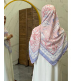 روسری نخی صورتی آبی گاستیلی قواره 135