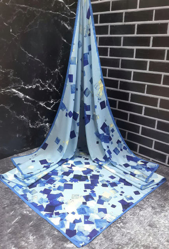 روسری نخی کاستوم اصل قواره 140 طرح باران