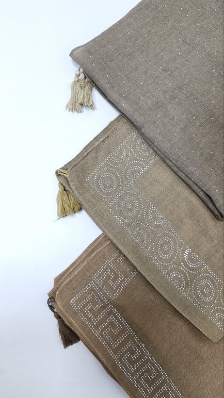 روسری رنگی سوپر نخ نگینی