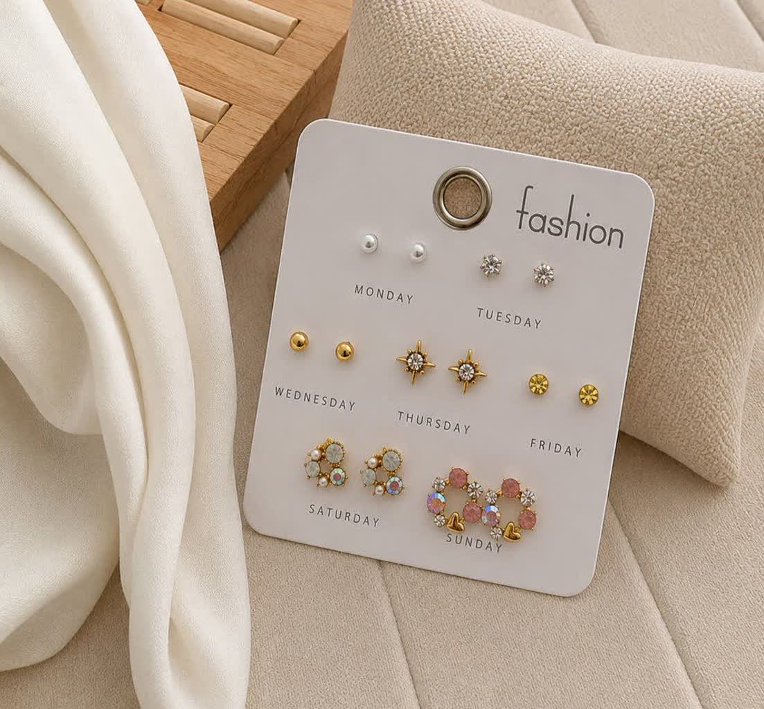 گوشواره هفت تایی برند fashion