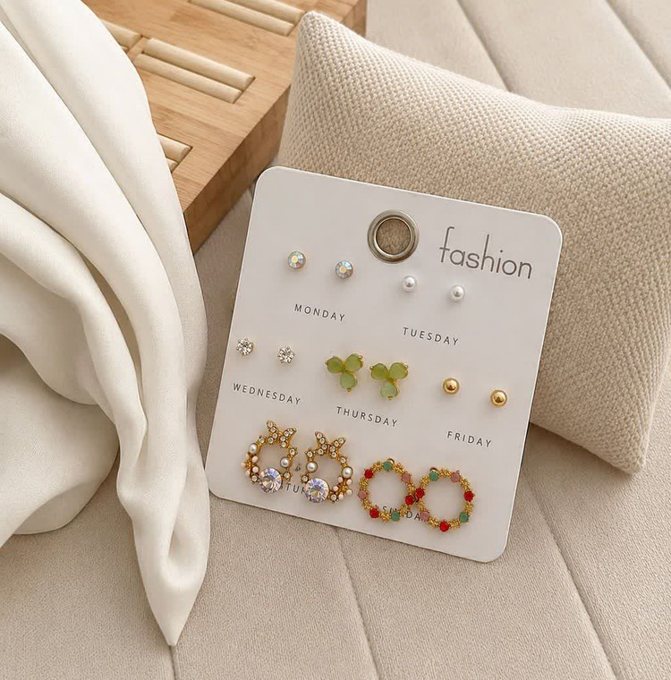 گوشواره هفت تایی برند fashion