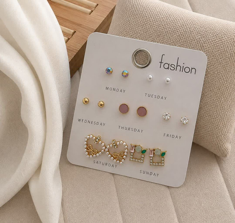 گوشواره هفت تایی برند fashion