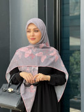 روسری نخی کاستوم قواره 140 طرح پروانه خال خال