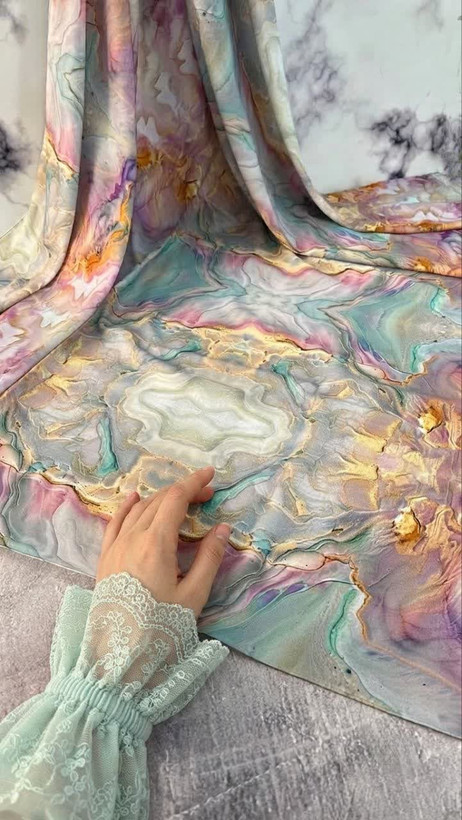 روسری نخی کاستوم قواره چرخ دوز طرح نازلی
