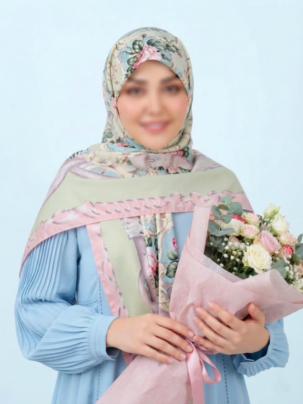 روسری نخی کاستوم اصل قواره 140 طرح گلین