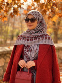 روسری نخی کاستوم اصل قواره 140 طرح سما
