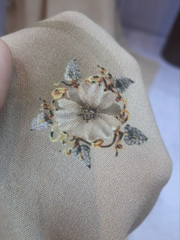 روسری نخی کاستوم اصل قواره 140 طرح نبات