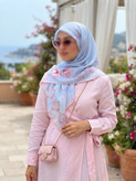روسری نخی کاستوم قواره 140 طرح آرام
