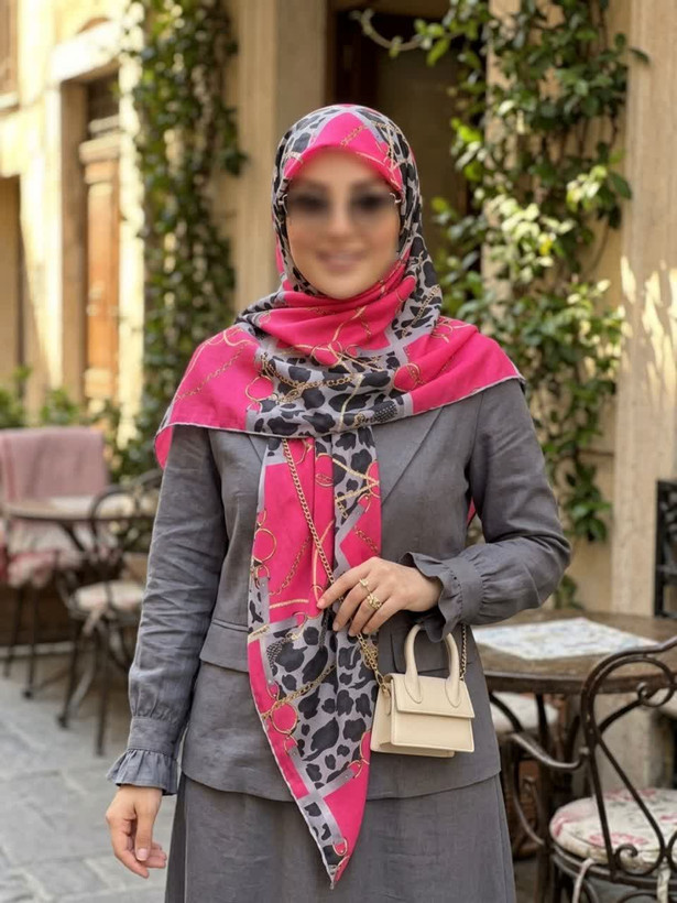 روسری نخی کاستوم اصل قواره 140 طرح ارغوان