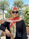 روسری نخی کاستوم اصل قواره 140 طرح رونیا