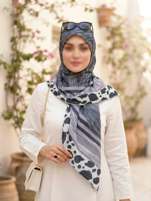 روسری نخی کاستوم اصل قواره 140 طرح پگاه